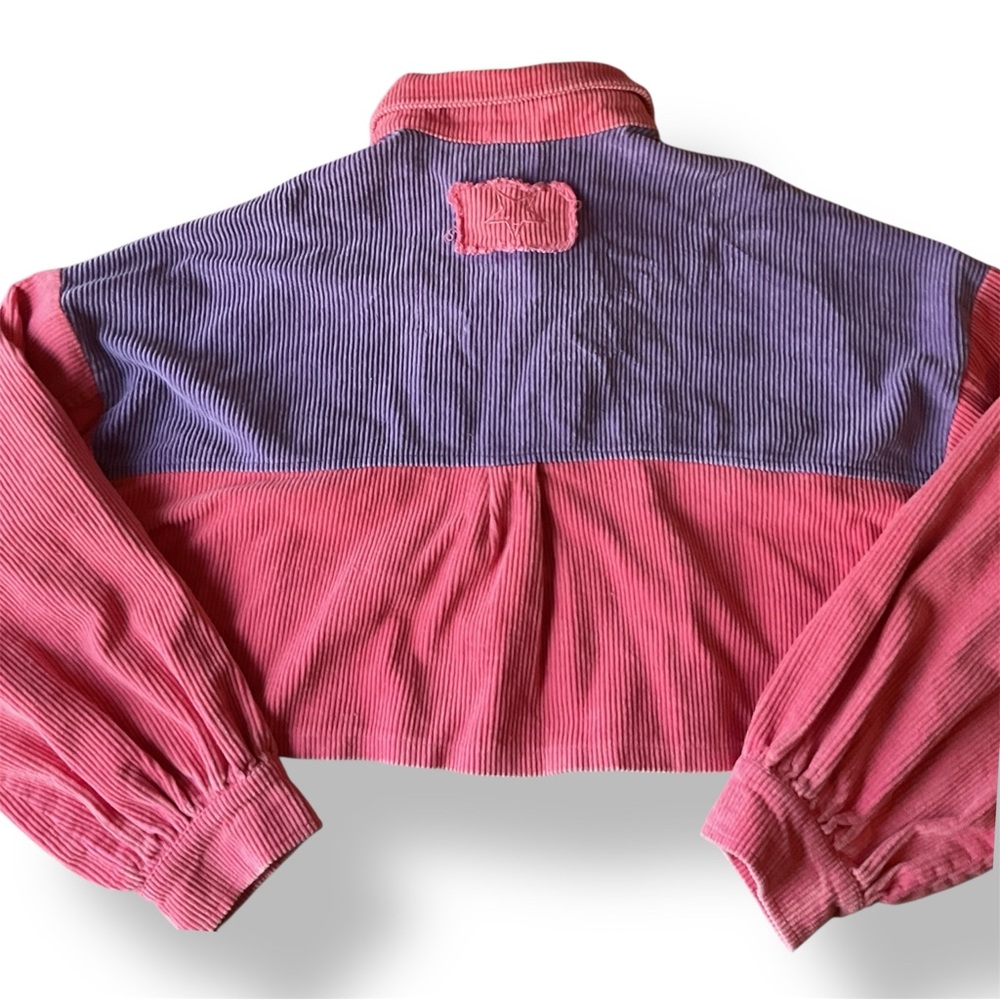 POL Corduroy Cropped denim Jacket collared Sz Small 90s EUC
